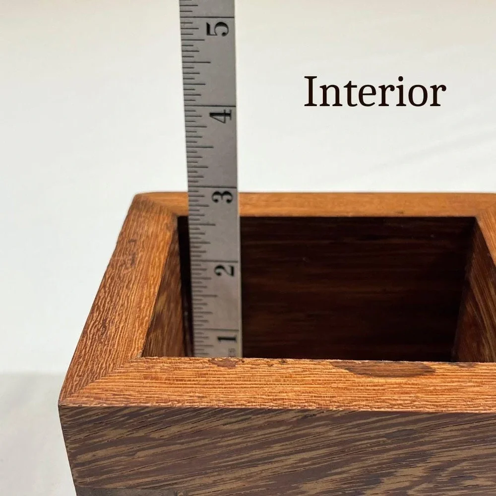 Handcrafted Andira Wood Keepsake Box with White Oak Lid, Custom Wood Storage